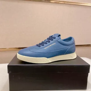 Emporio Armani Zapatilla Lifestyle de Cuero Azul