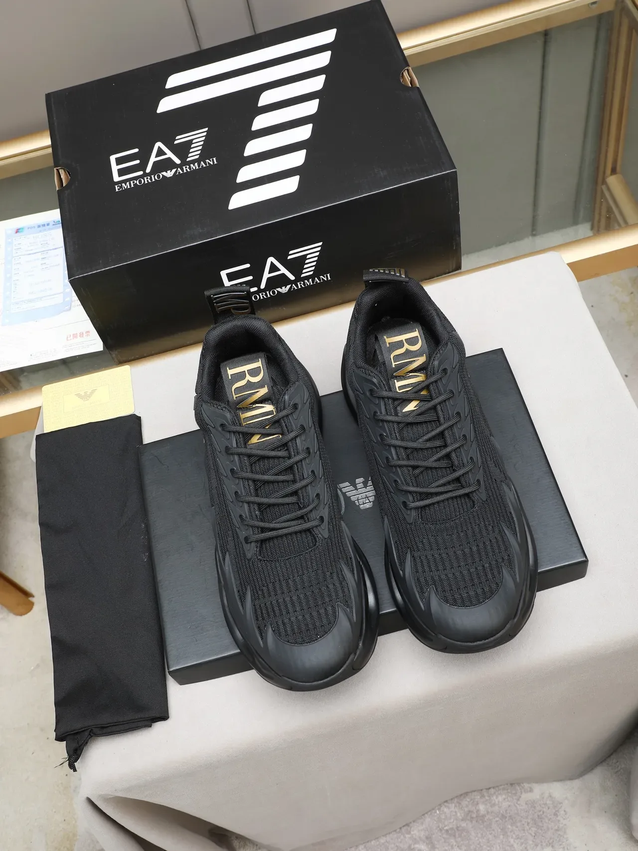 Emporio Armani EA7 কালো নিট লাইফস্টাইল স্নিকার 2