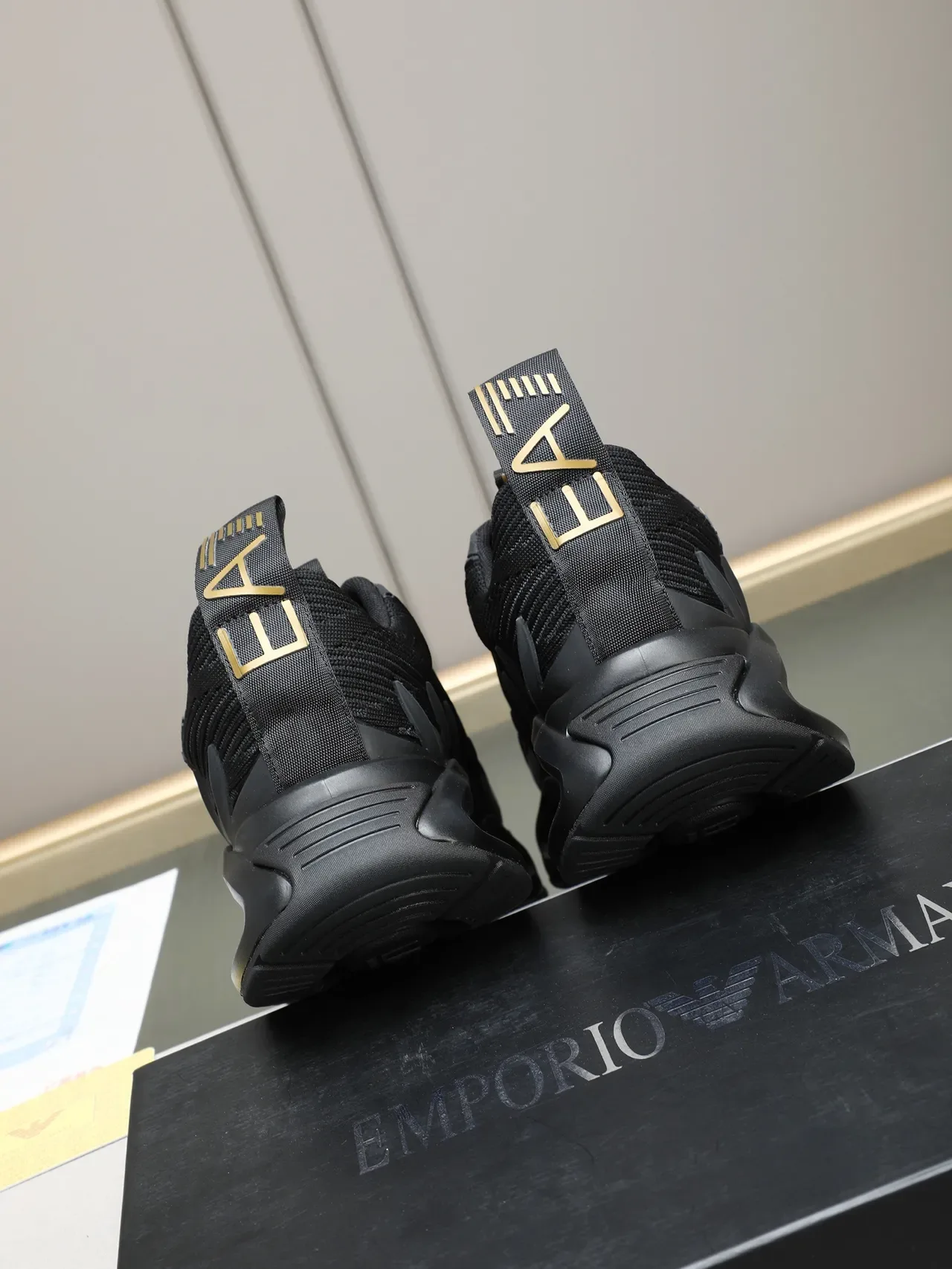 Emporio Armani EA7 কালো নিট লাইফস্টাইল স্নিকার 3