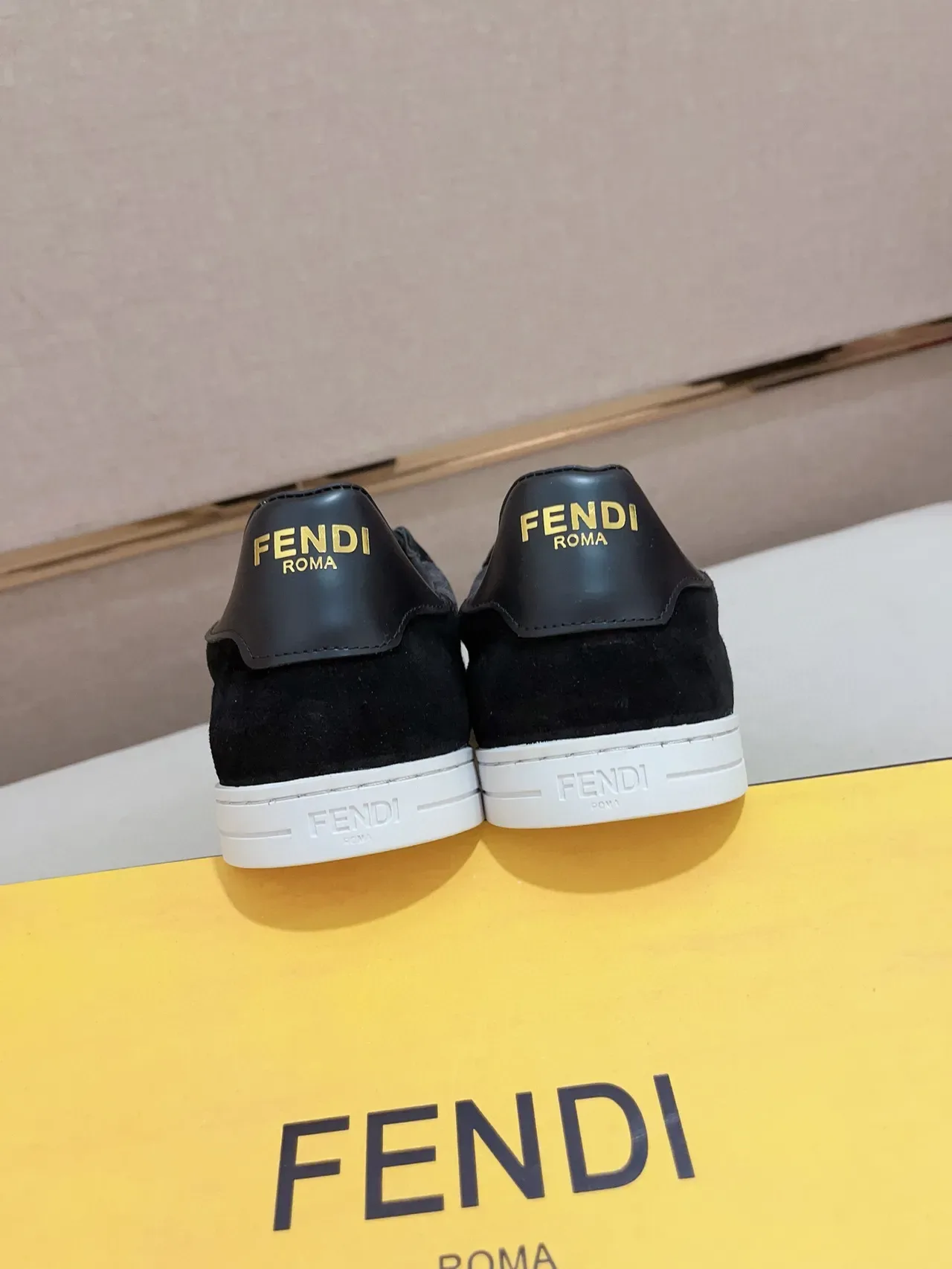 Fendi Ace Monogram-Print Black Suede Lifestyle Sneakers 8