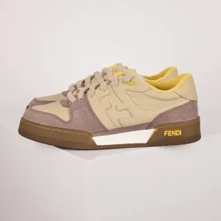 Fendi 米色棕色低帮混合材质鞋面运动鞋