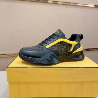 Fendi 黑黄 厚底 印花 网面 休闲鞋