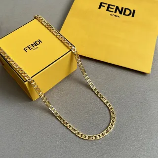 芬迪 FF 金色拱形链项链