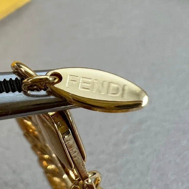 Collier Fendi FF Chaîne Or-Ton Curb 2