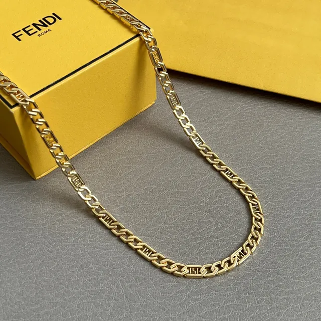 Collier Fendi FF Chaîne Or-Ton Curb 3