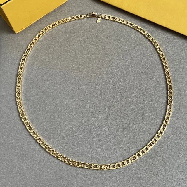 Collier Fendi FF Chaîne Or-Ton Curb 4
