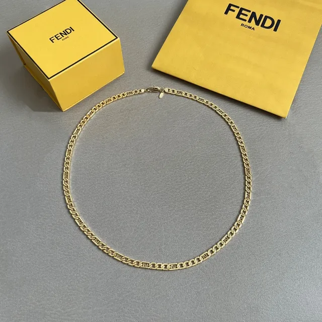 Collier Fendi FF Chaîne Or-Ton Curb 6