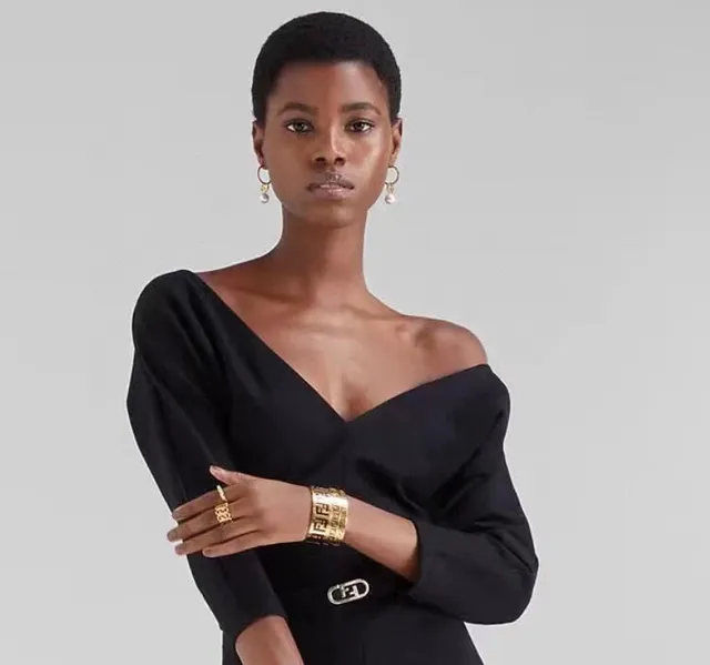 Fendi FF Gold White Hoop Logo Disc Earrings 2