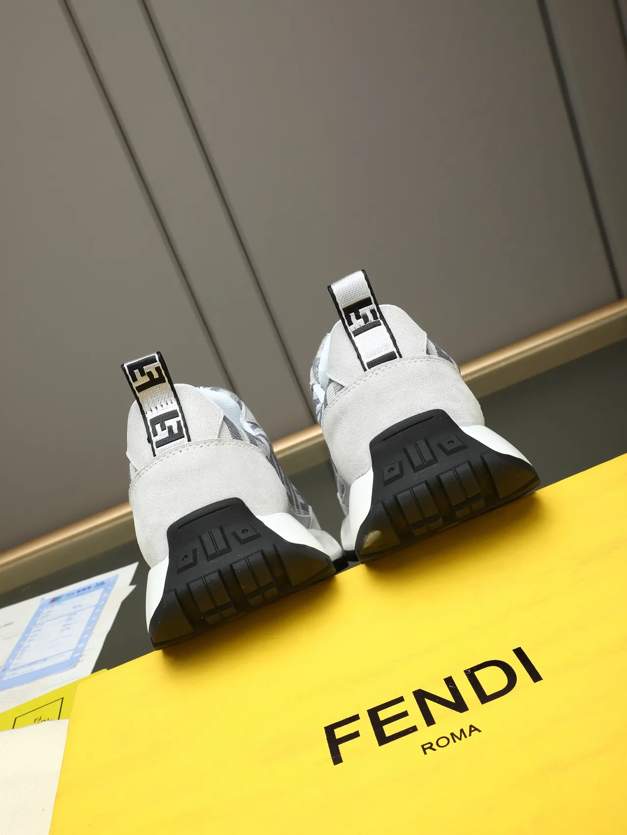 Fendi First Gray FF Monogram Lifestyle Sneakers 3
