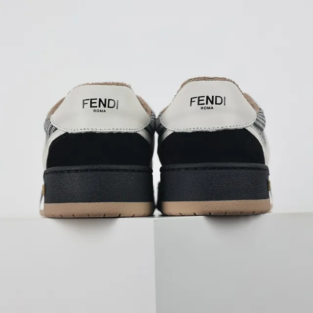 Fendi First Houndstooth and Suede Lifestyle Sneakers 8
