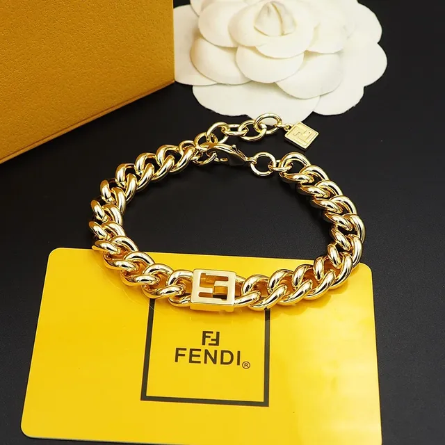 سوار Fendi Forever سلسلة كثيفة ذهبية 2