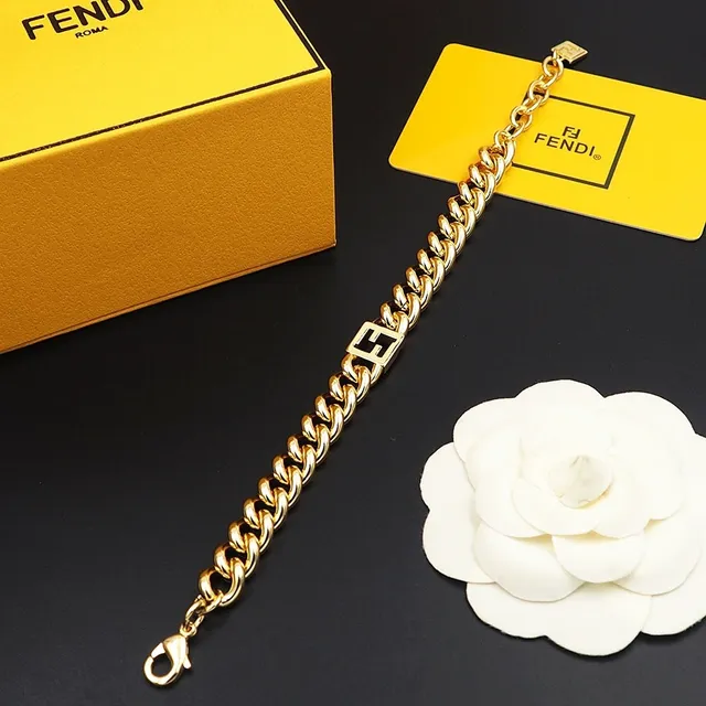سوار Fendi Forever سلسلة كثيفة ذهبية 3