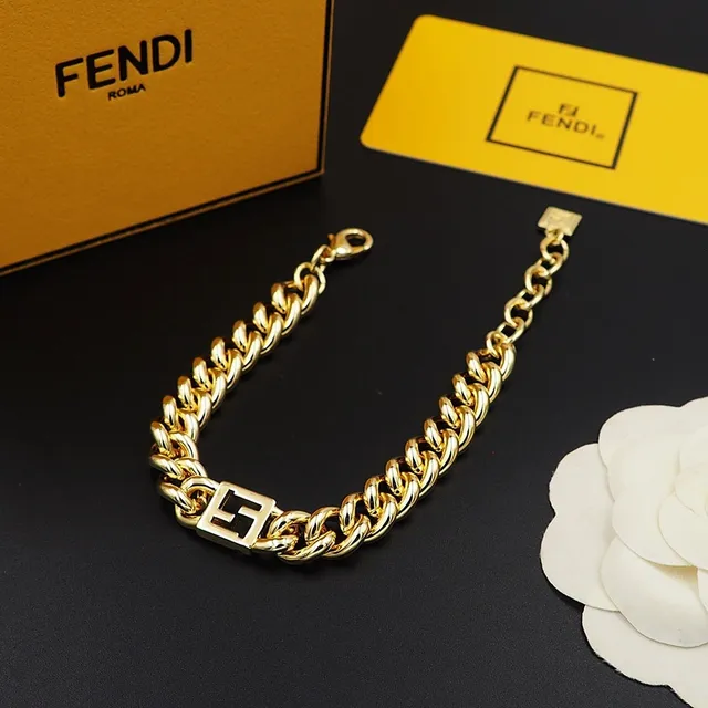 سوار Fendi Forever سلسلة كثيفة ذهبية 4