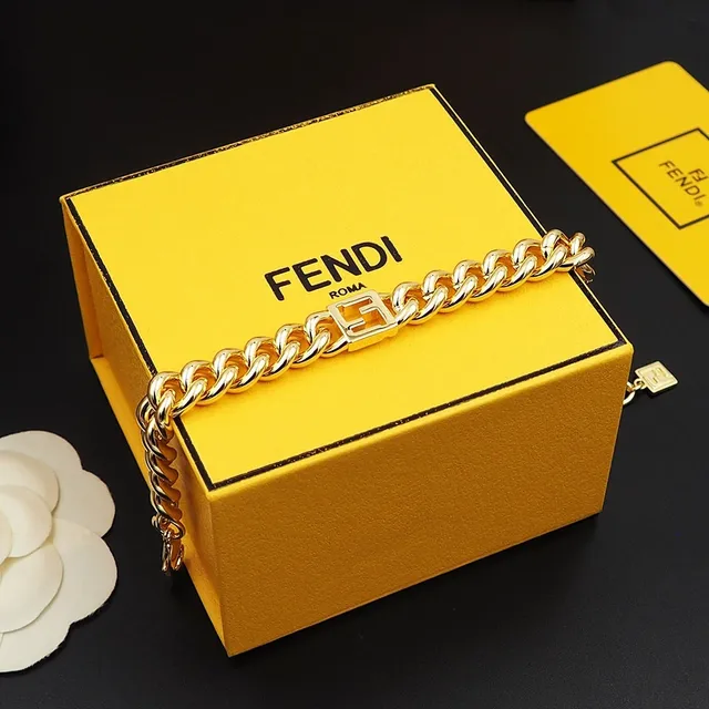 سوار Fendi Forever سلسلة كثيفة ذهبية 5