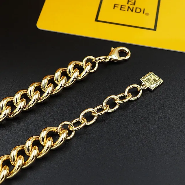 سوار Fendi Forever سلسلة كثيفة ذهبية 7