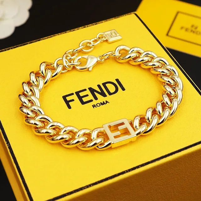 سوار Fendi Forever سلسلة كثيفة ذهبية 8