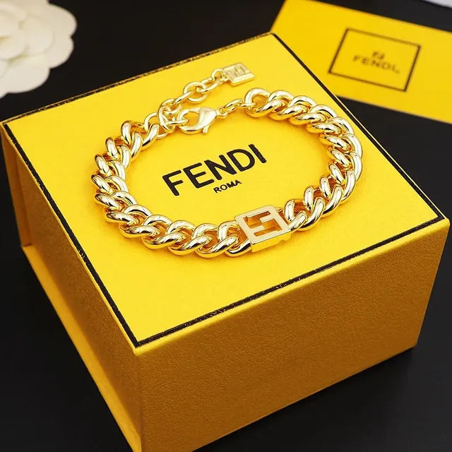 سوار Fendi Forever سلسلة كثيفة ذهبية 9