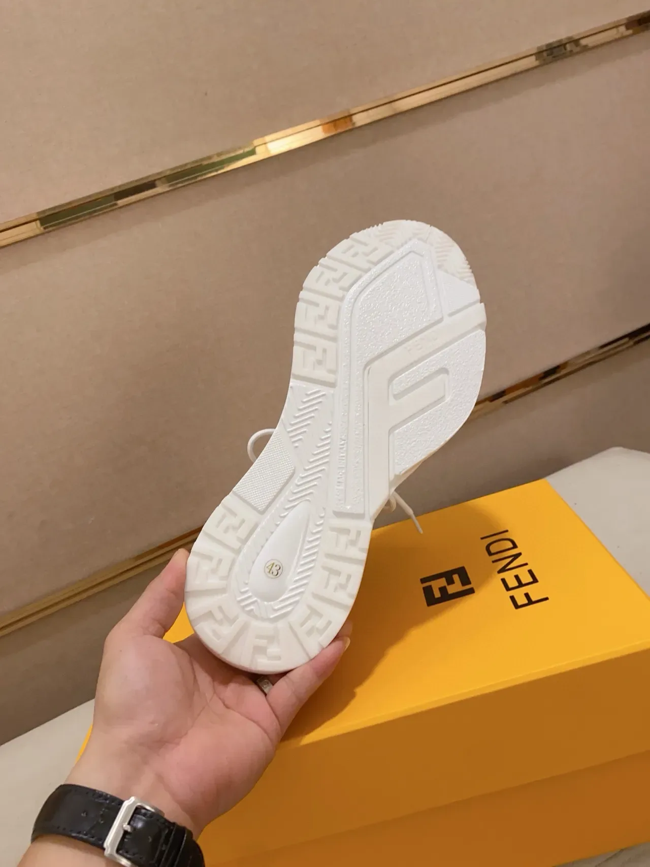 Fendi Runner White and Black Chunky Sneakers 2