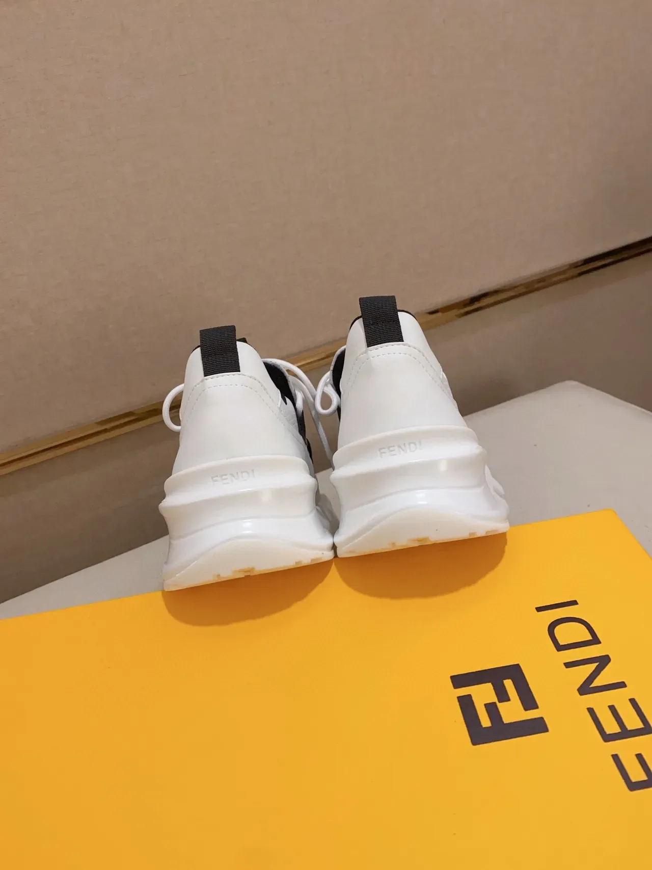 Fendi Runner White and Black Chunky Sneakers 3