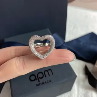 apm Monaco Open Heart Pavé আংটি