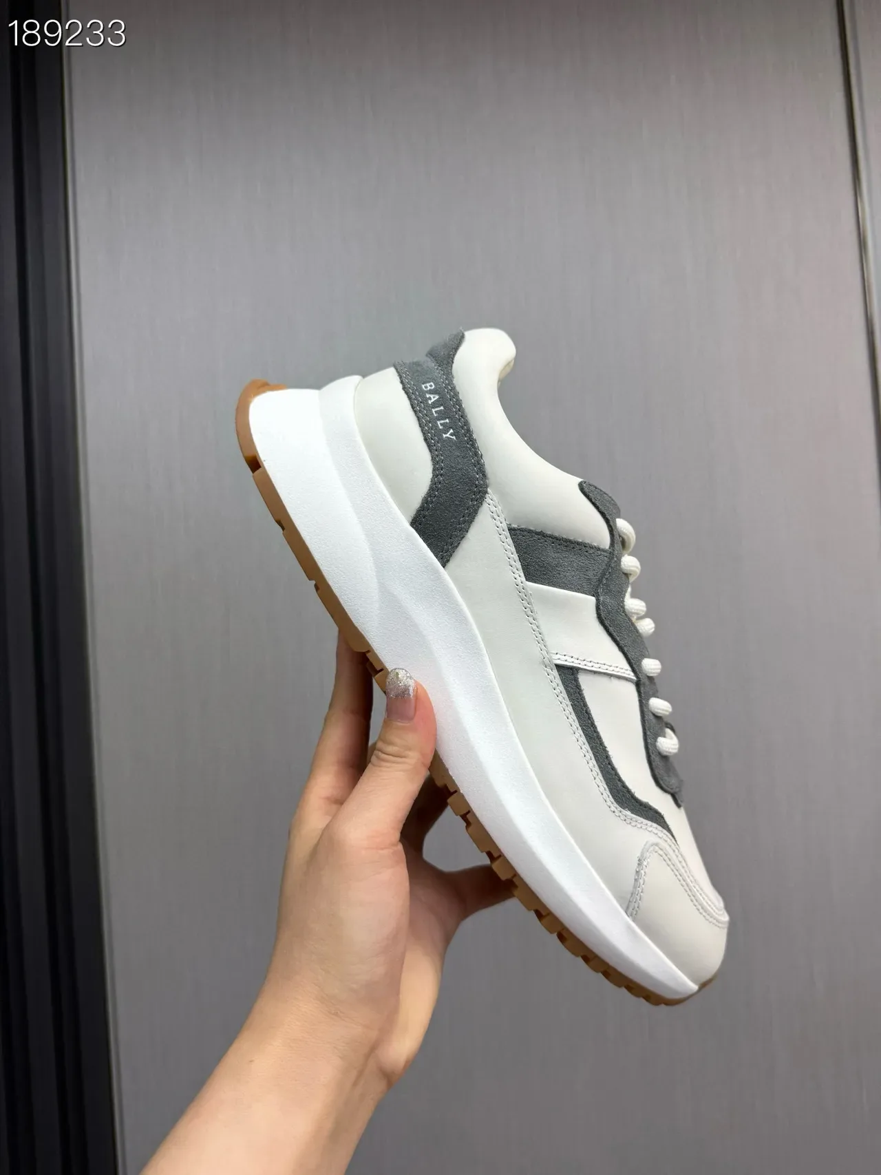 Bally Off-White and Gray Panelled Lifestyle Sneakers 6