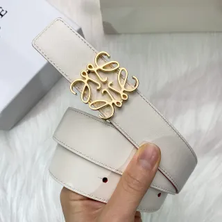 Beige Gold Off-White Suave Intertravamento Logo Fivela Cinto de Couro