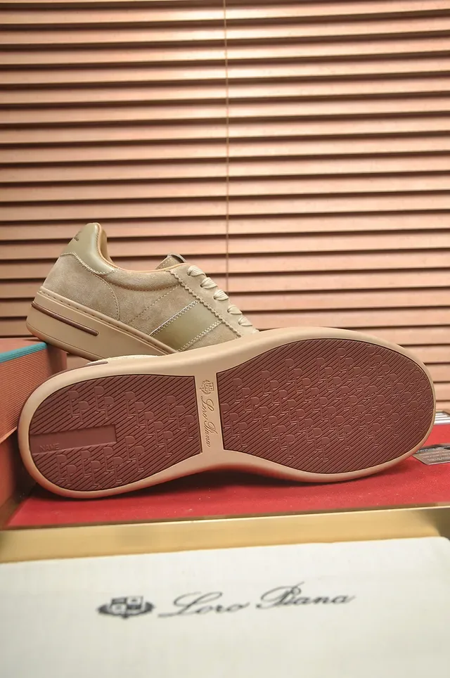 Beige Two-Tone Suede and Leather Lifestyle Sneaker 3