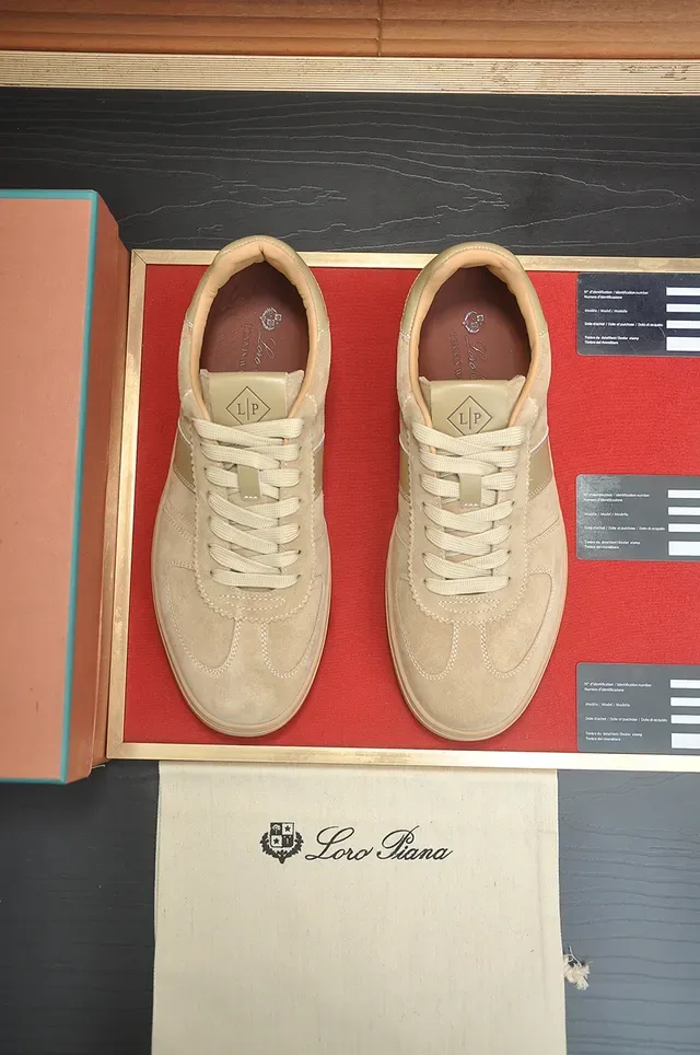 Beige Two-Tone Suede and Leather Lifestyle Sneaker 5