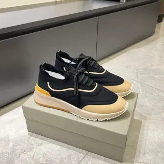 Black and Beige Knit Lifestyle Sneakers