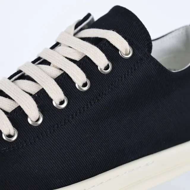 Black and Off-White Canvas Low-Top Lifestyle Sneakers 6