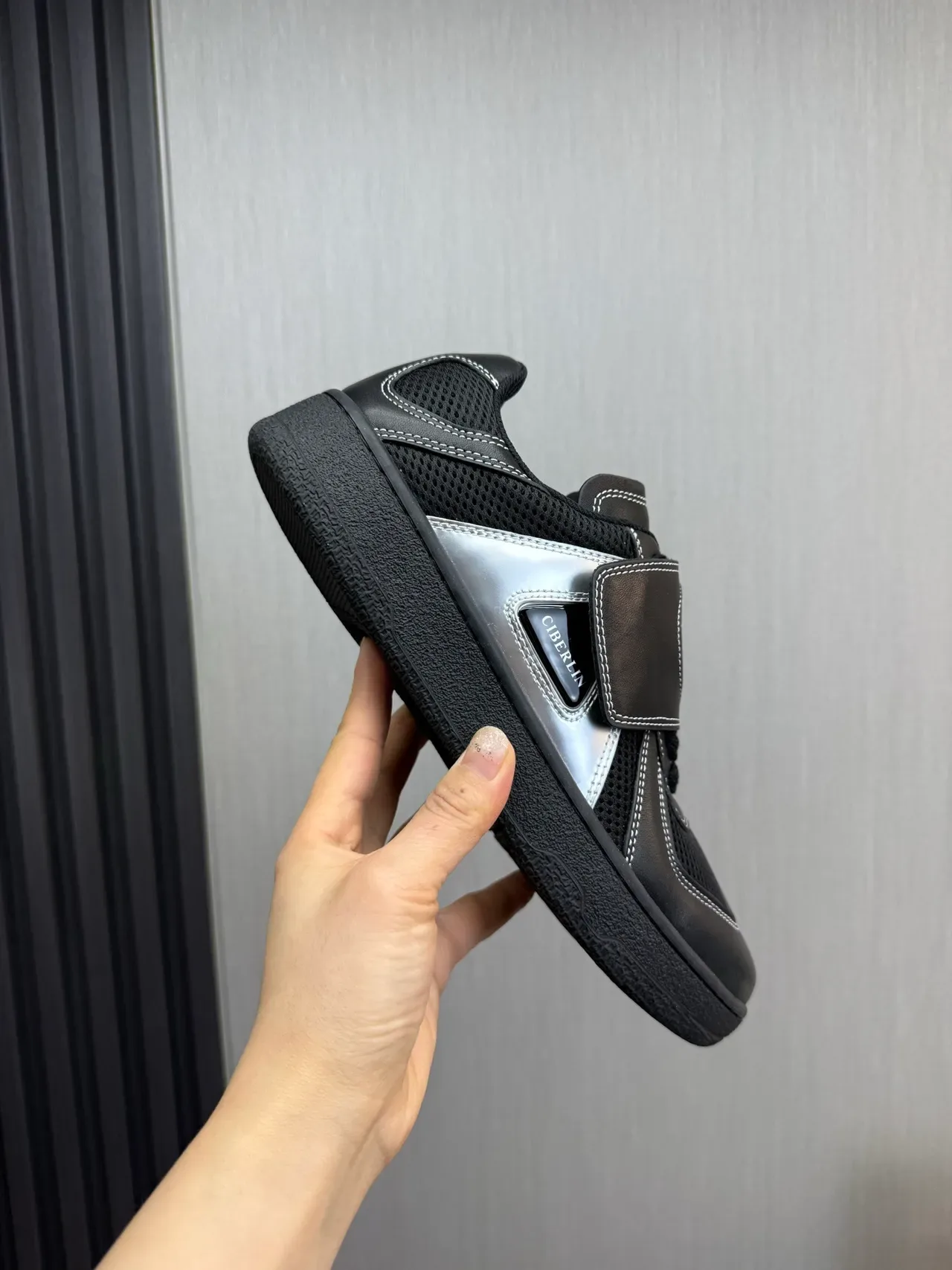 Black and Silver Star Strap Lifestyle Sneaker 7