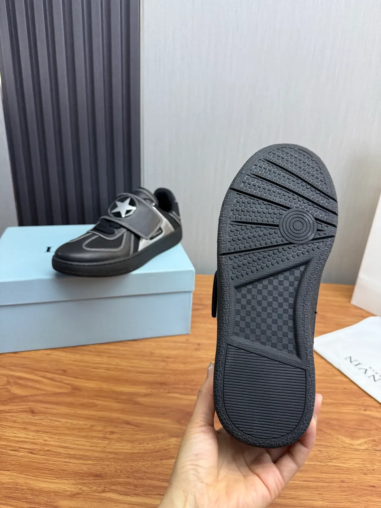 Black and Silver Star Strap Lifestyle Sneaker 10