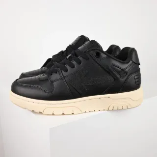 Black Beige Leather Upper Off-White Chunky Midsole Sneakers