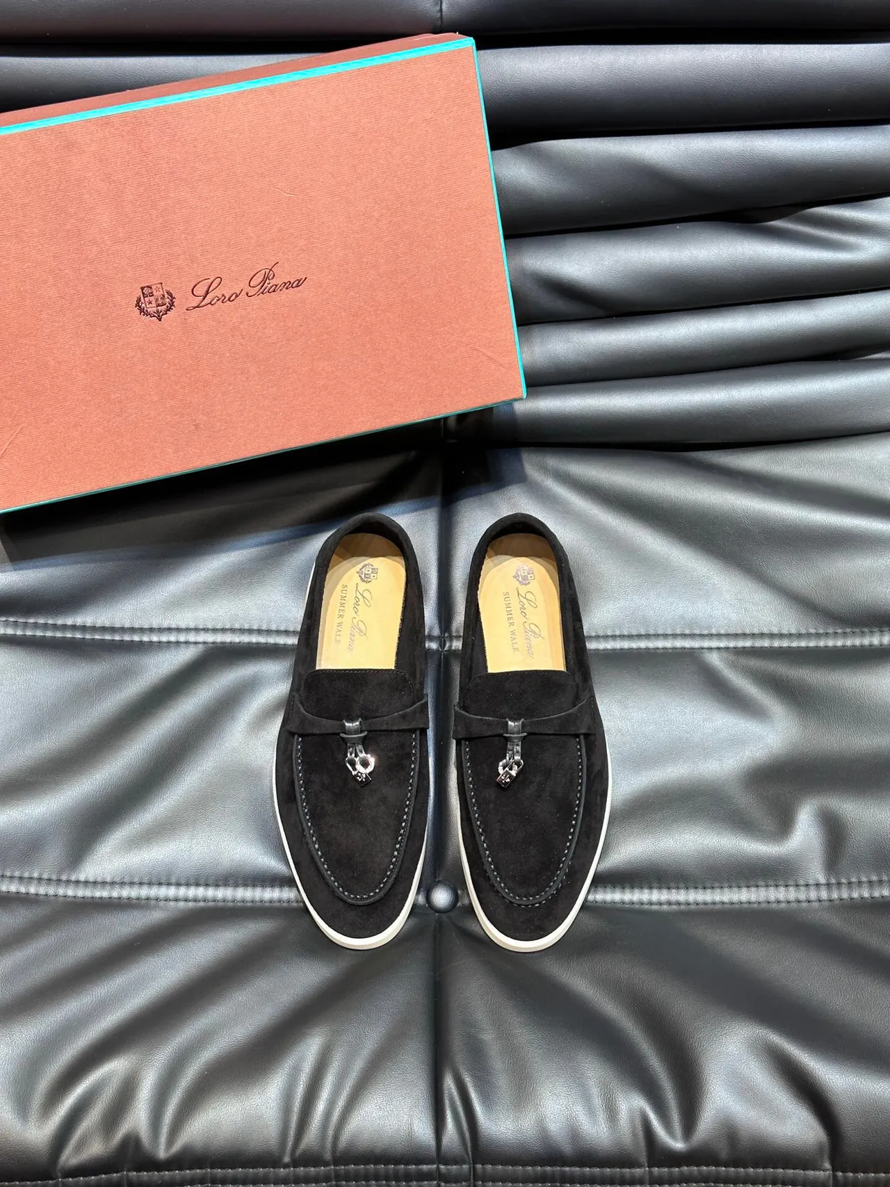 Black Beige Suede Slip-On Loafer 2