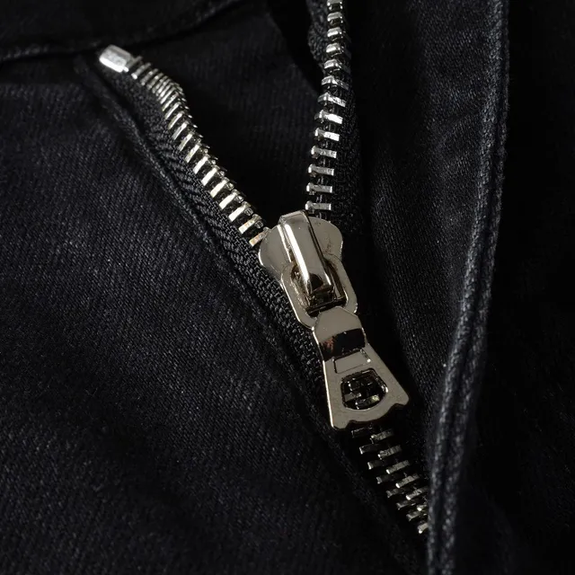 Jeans Noir Bleu Slim-Fit Brillant Étoile Appliqués 13
