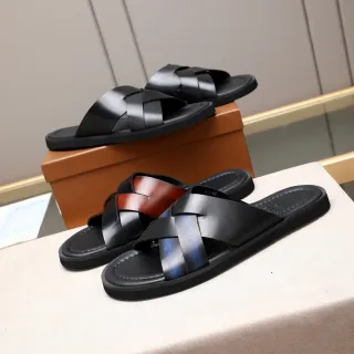 Black Brown Woven Strap Flat Sole Casual Sandals