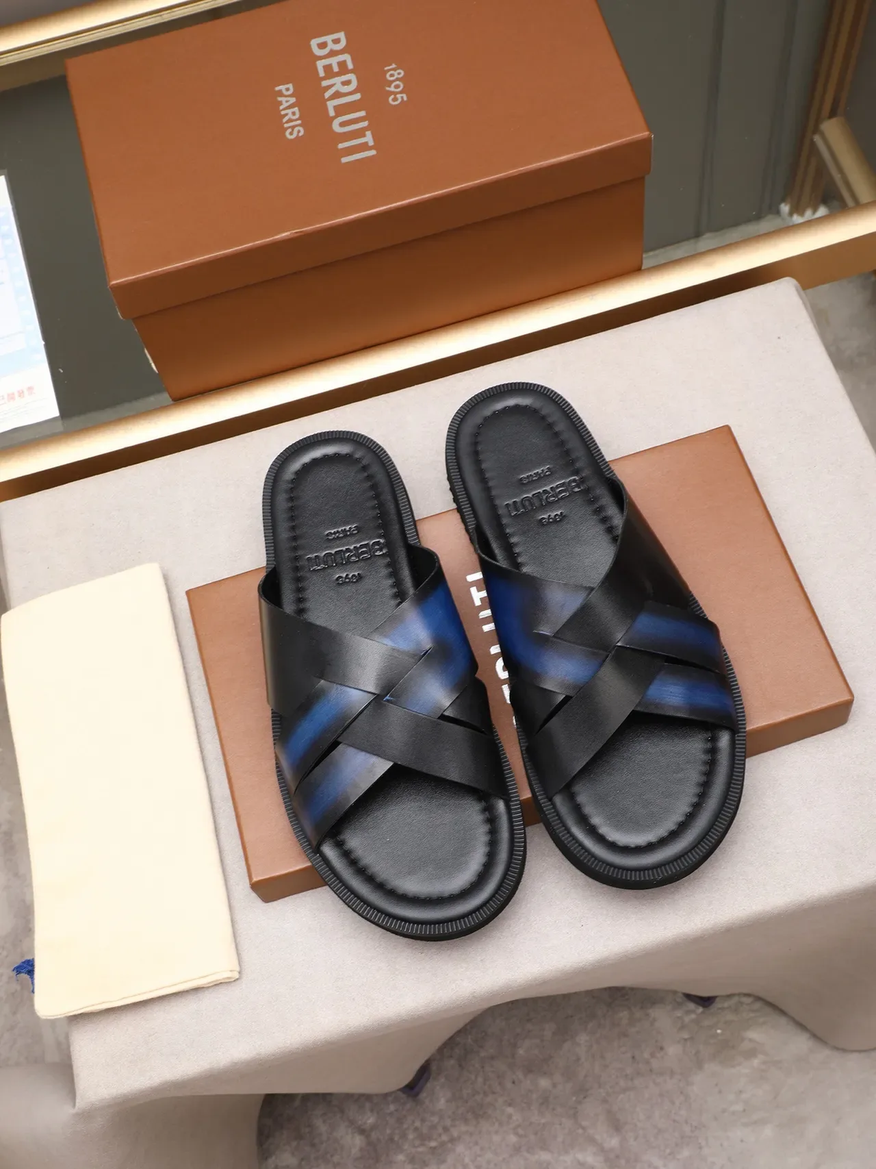 Black Brown Woven Strap Flat Sole Casual Sandals 3