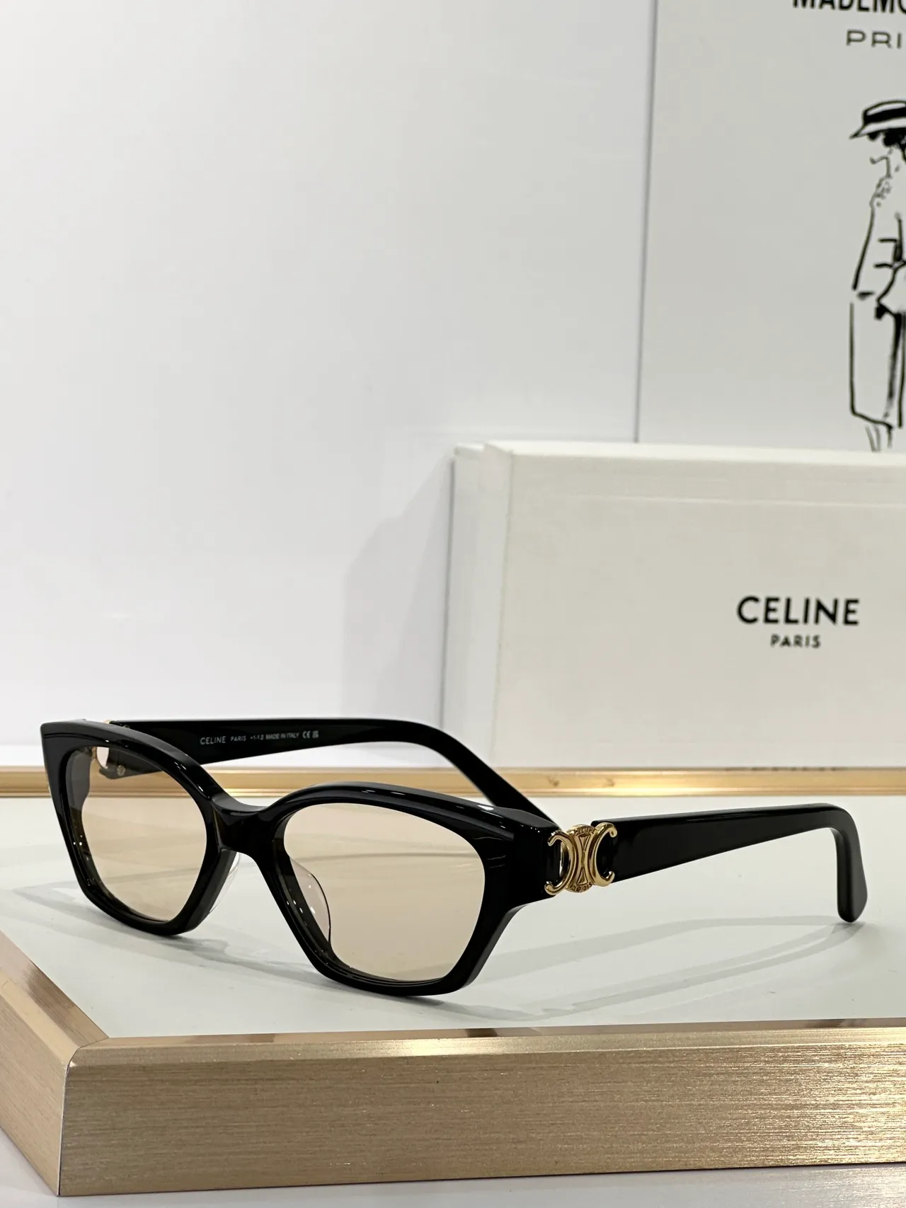 Gafas de sol negro con lente marrón gradiente de ojo de gato 7