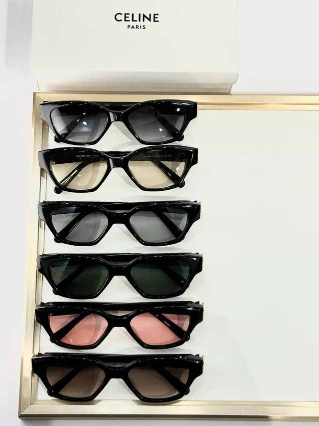 Gafas de sol negro con lente marrón gradiente de ojo de gato 9