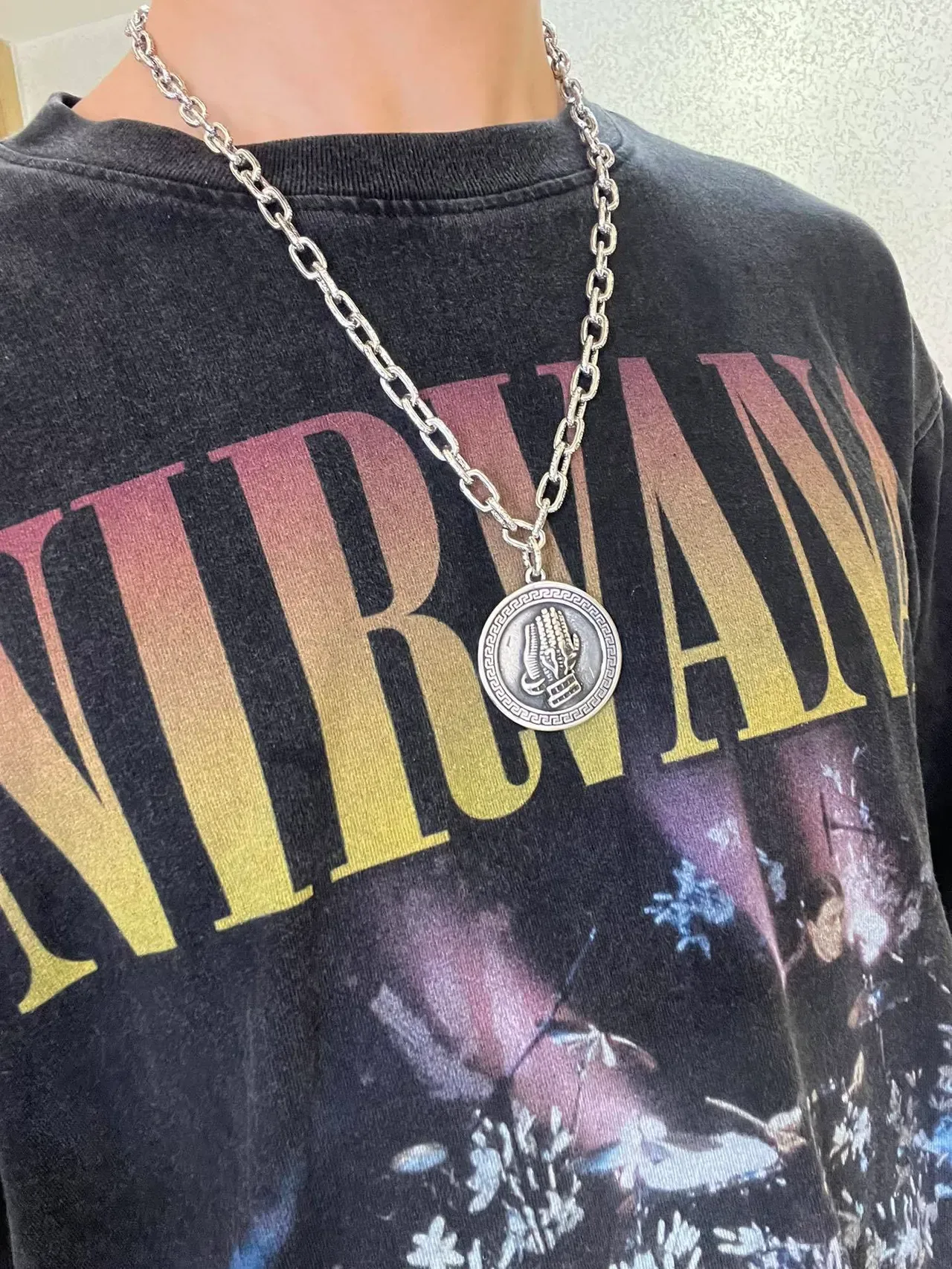 黑色渐变 Nirvana 印花 T恤 4