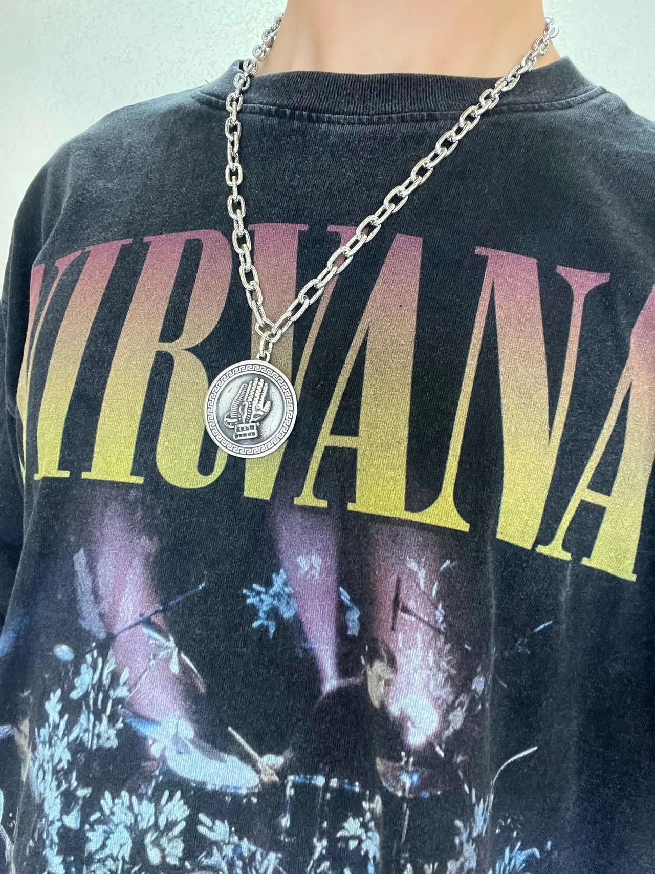 黑色渐变 Nirvana 印花 T恤 7