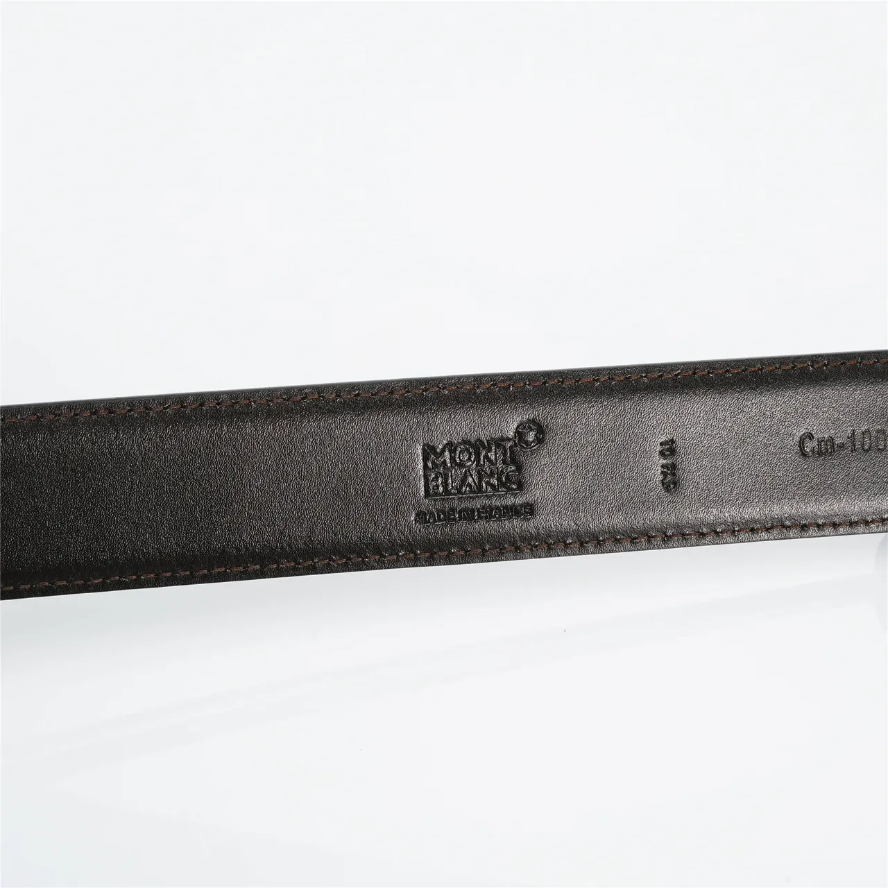Black Gold Smooth Rectangular Buckle Leather Belt 9