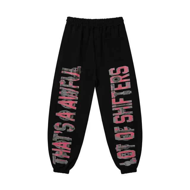 Black Graphic-Print Jogger-Style Sweatpants 2