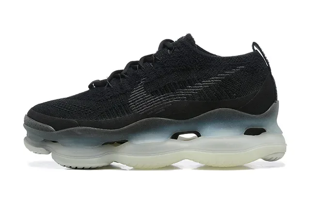 Black Knit Upper Translucent Wave Midsole Sneaker 3