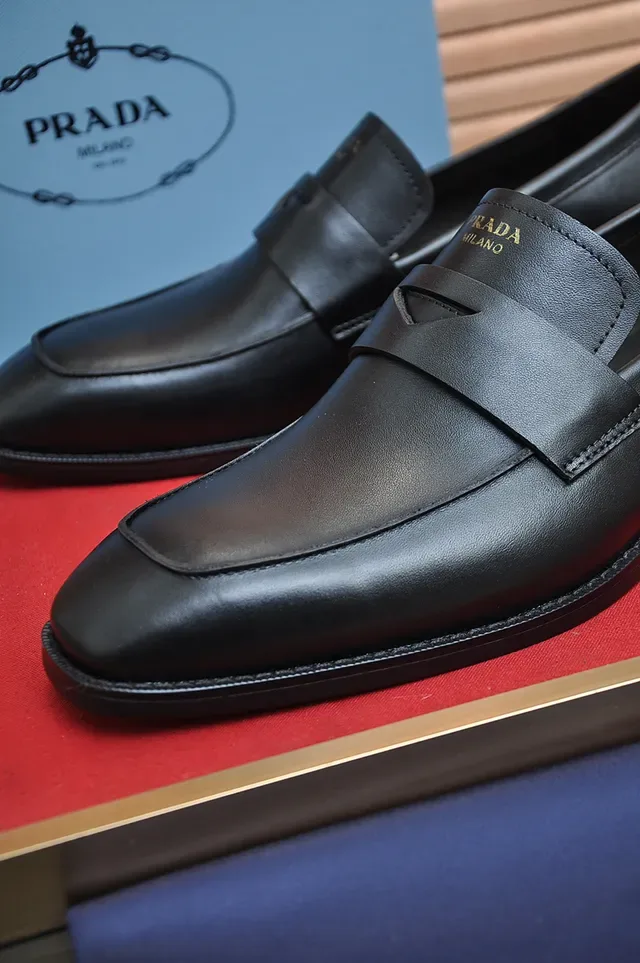 Black Leather Penny Strap Loafer 2