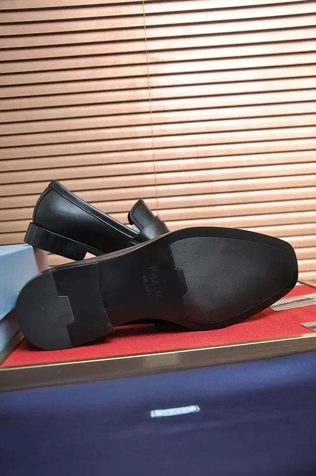 Black Leather Penny Strap Loafer 3
