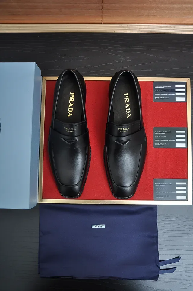 Black Leather Penny Strap Loafer 4