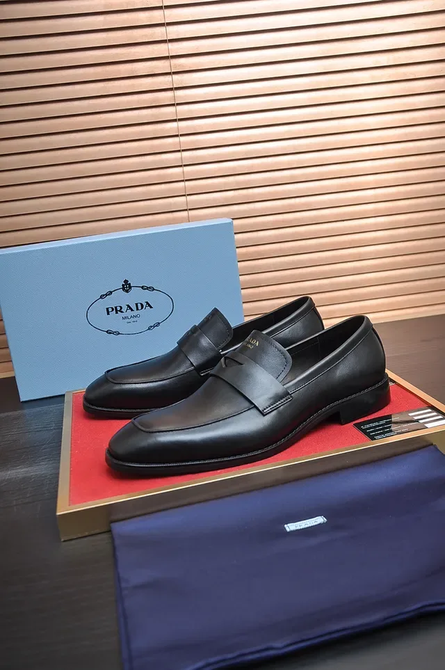 Black Leather Penny Strap Loafer 5