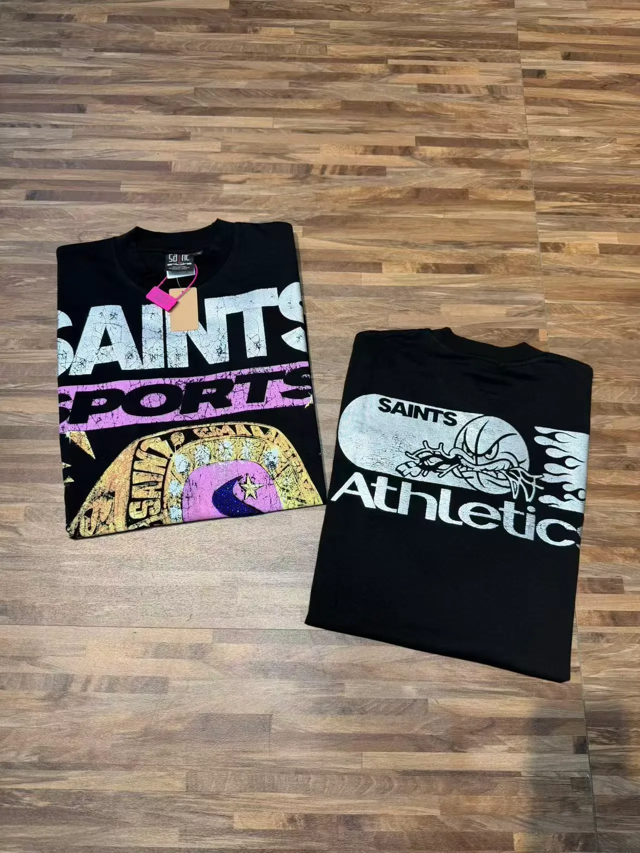 Black Oversized Distressed Graphic Print T-Shirt 8