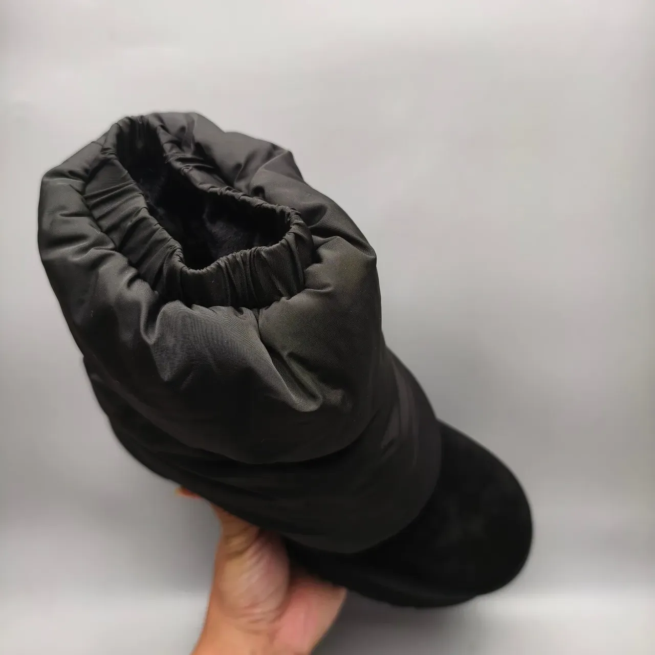 Black Platform Sole Plush Velvet Upper Snow Boots 3